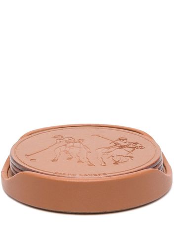 Ralph Lauren Home Garrett leather coasters - Braun