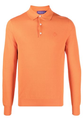 Ralph Lauren Purple Label cotton-silk-blend polo shirt - Orange