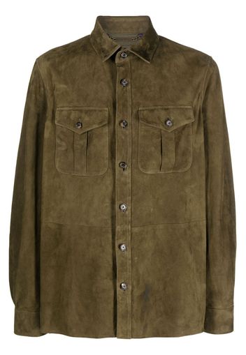 Ralph Lauren Purple Label suede shirt jacket - Grün