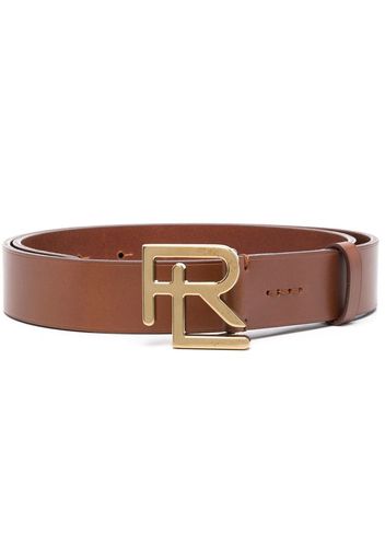 Ralph Lauren Purple Label logo-plaque leather belt - Braun