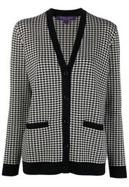 Ralph Lauren Purple Label houndstooth single-breasted cardigan - Weiß