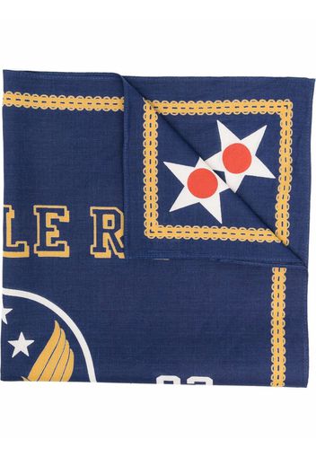 Ralph Lauren RRL logo print cotton scarf - Blau