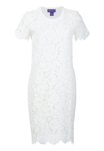 Ralph Lauren Collection Spitzenkleid mit kurzen Ärmeln - Weiß