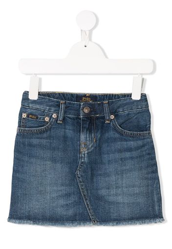 Ralph Lauren Kids Ausgefranster Jeansrock - Blau