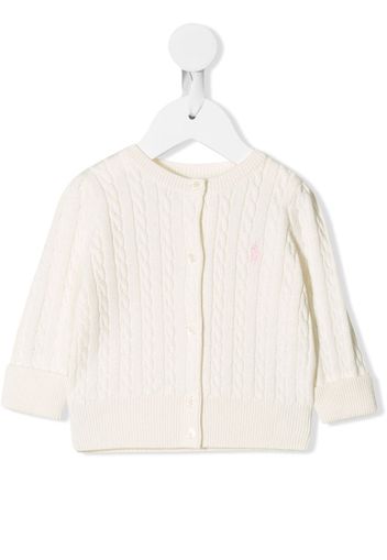 Ralph Lauren Kids Cardigan mit Zopfmuster - Weiß