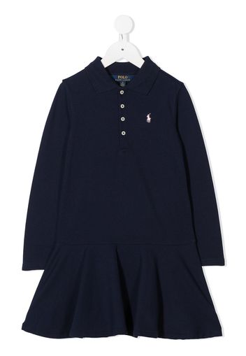 Ralph Lauren Kids Poloshirtkleid mit Logo-Stickerei - Blau