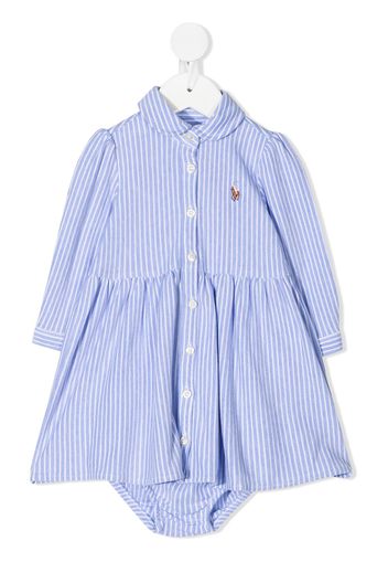 Ralph Lauren Kids Gestreiftes Kleid - Blau