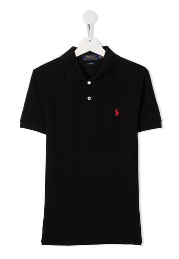 Ralph Lauren Kids Poloshirt mit Logo-Stickerei - Schwarz