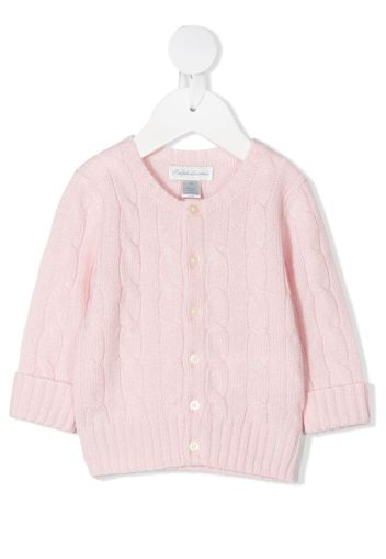 Ralph Lauren Kids Kaschmircardigan mit Zopfmuster - Rosa