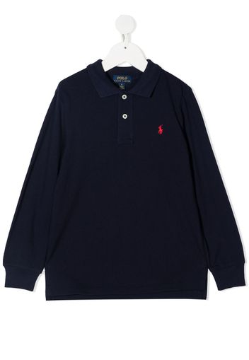 Ralph Lauren Kids Poloshirt mit Logo-Patch - Blau