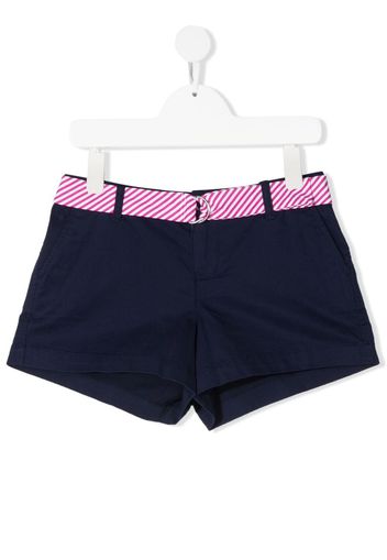 Ralph Lauren Kids Shorts mit gestreiftem Gürtel - Blau