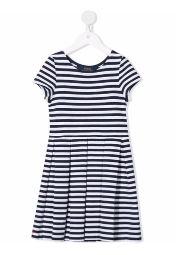 Ralph Lauren Kids striped pleated-skirt dress - Blau