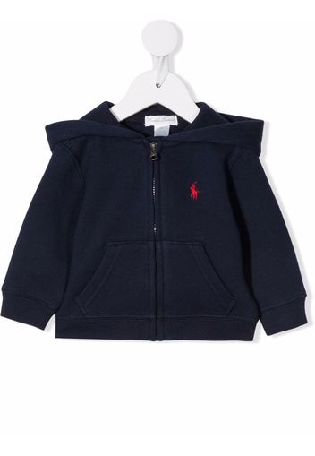 Ralph Lauren Kids embroidered-logo zip-up hoodie - Blau