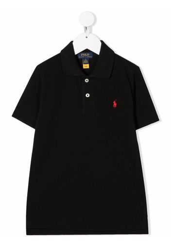 Ralph Lauren Kids Poloshirt mit Logo-Stickerei - Schwarz