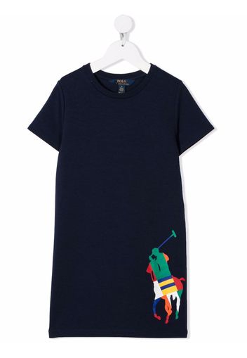 Ralph Lauren Kids T-Shirtkleid mit Logo-Print - Blau