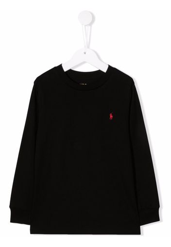 Ralph Lauren Kids embroidered-logo long-sleeved T-shirt - Schwarz