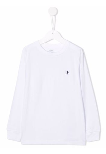 Ralph Lauren Kids embroidered-logo round neck T-shirt - Weiß