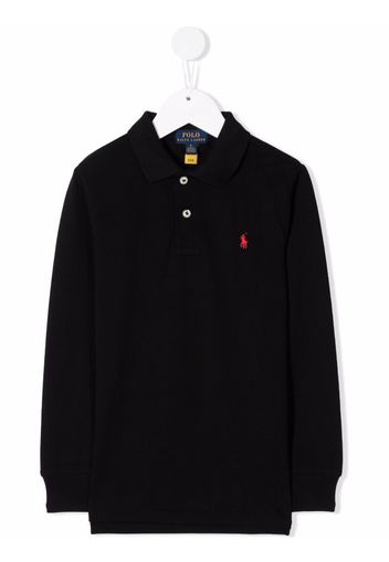 Ralph Lauren Kids Poloshirt mit Logo-Stickerei - Schwarz