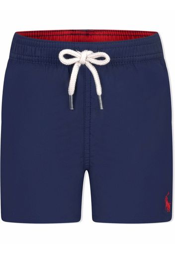 Ralph Lauren Kids Polo Pony drawstring swimming shorts - Blau