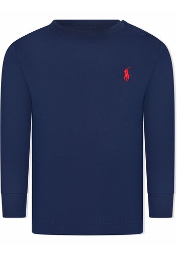 Ralph Lauren Kids Polo Pony long-sleeve top - Blau