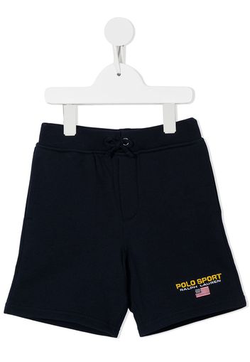 Ralph Lauren Kids logo-embroidered jersey track shorts - Blau