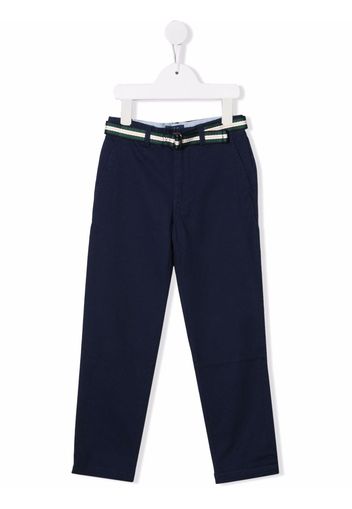 Ralph Lauren Kids belted straight leg chinos - Blau