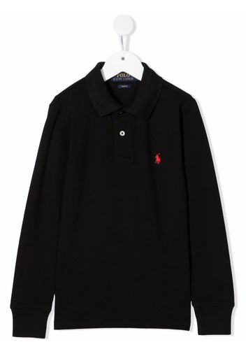 Ralph Lauren Kids embroidered-logo polo shirt - Schwarz