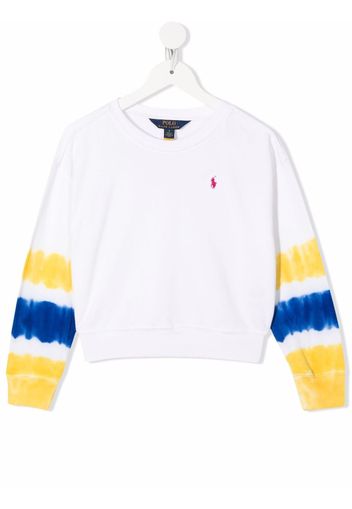 Ralph Lauren Kids tie-dye crop sweatshirt - Weiß