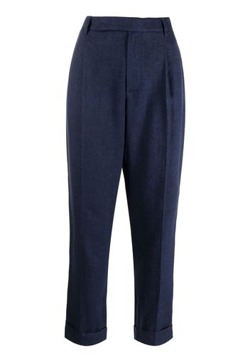 Ralph Lauren Collection turn-up high-waisted trousers - Blau