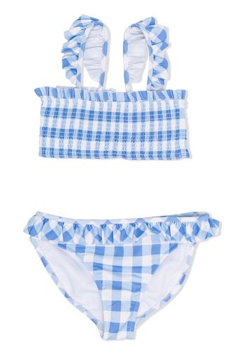 Ralph Lauren Kids check-print bikini set - Blau