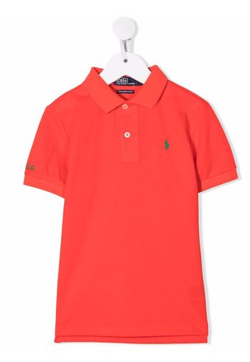 Ralph Lauren Kids embroidered logo polo shirt - Rot