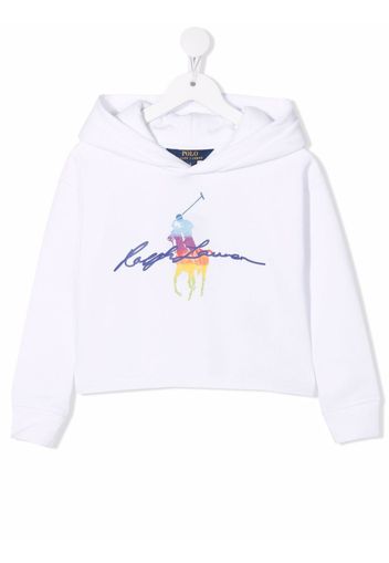 Ralph Lauren Kids Polo Pony cropped hoodie - Weiß