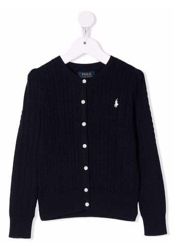 Ralph Lauren Kids Polo Pony knitted cardigan - Blau