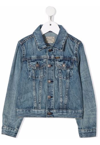 Ralph Lauren Kids Polo Pony-embroidered denim jacket - Blau