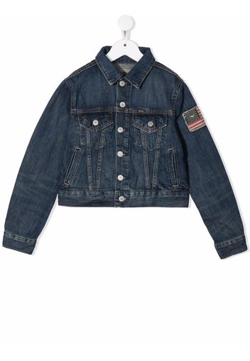 Ralph Lauren Kids patch-detail cotton denim jacket - Blau