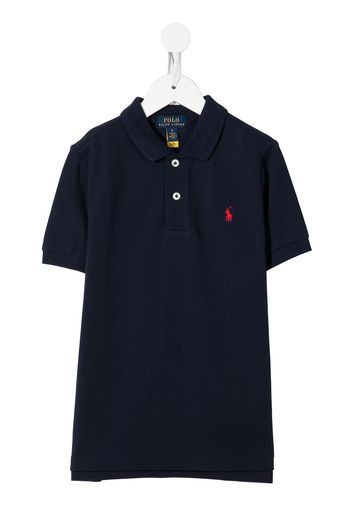 Ralph Lauren Kids logo-embroidered short-sleeve polo shirt - Blau