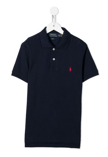 Ralph Lauren Kids logo-embroidered short-sleeve polo shirt - Blau