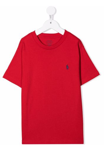 Ralph Lauren Kids embroidered-logo T-shirt - Rot