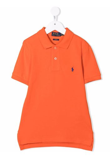 Ralph Lauren Kids embroidered-logo polo shirt - Orange