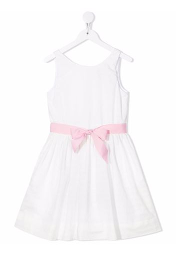 Ralph Lauren Kids A-Linien-Kleid mit Gürtel - Weiß