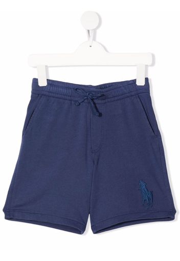 Ralph Lauren Kids Big Pony-embroidered track shorts - Blau