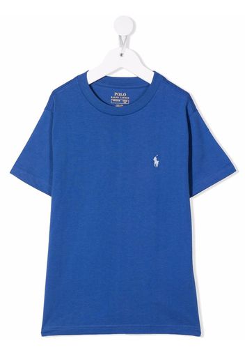 Ralph Lauren Kids embroidered-logo T-shirt - Blau