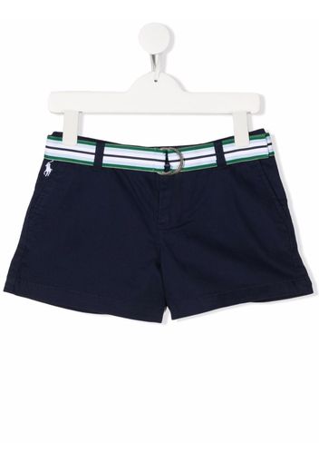 Ralph Lauren Kids striped belt shorts - Blau