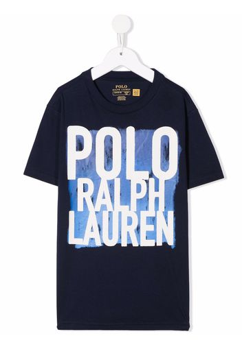 Ralph Lauren Kids logo-print cotton T-shirt - Blau