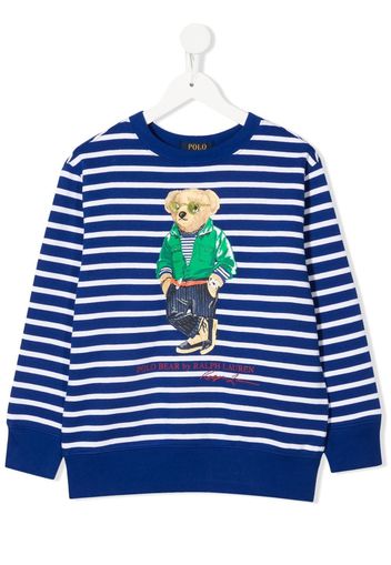 Ralph Lauren Kids Polo Bear striped sweatshirt - Blau