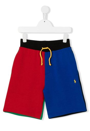 Ralph Lauren Kids colour-block track shorts - Schwarz