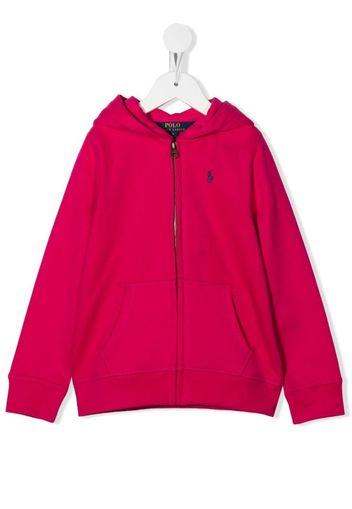 RALPH LAUREN KIDS Polo Pony zip-up hoodie - Rosa