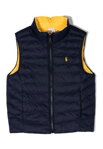 Ralph Lauren Kids Terra logo-embroidered reversible vest - Blau