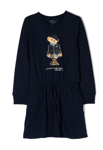 Ralph Lauren Kids logo-print long-sleeve dress - Blau