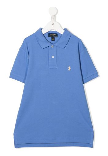 Ralph Lauren Kids embroidered-pony detail polo shirt - Blau